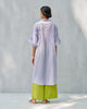 Anti Fit Kurta - Purple & White