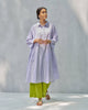 Anti Fit Kurta - Purple & White