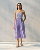 Paperbag Dress - Purple & White