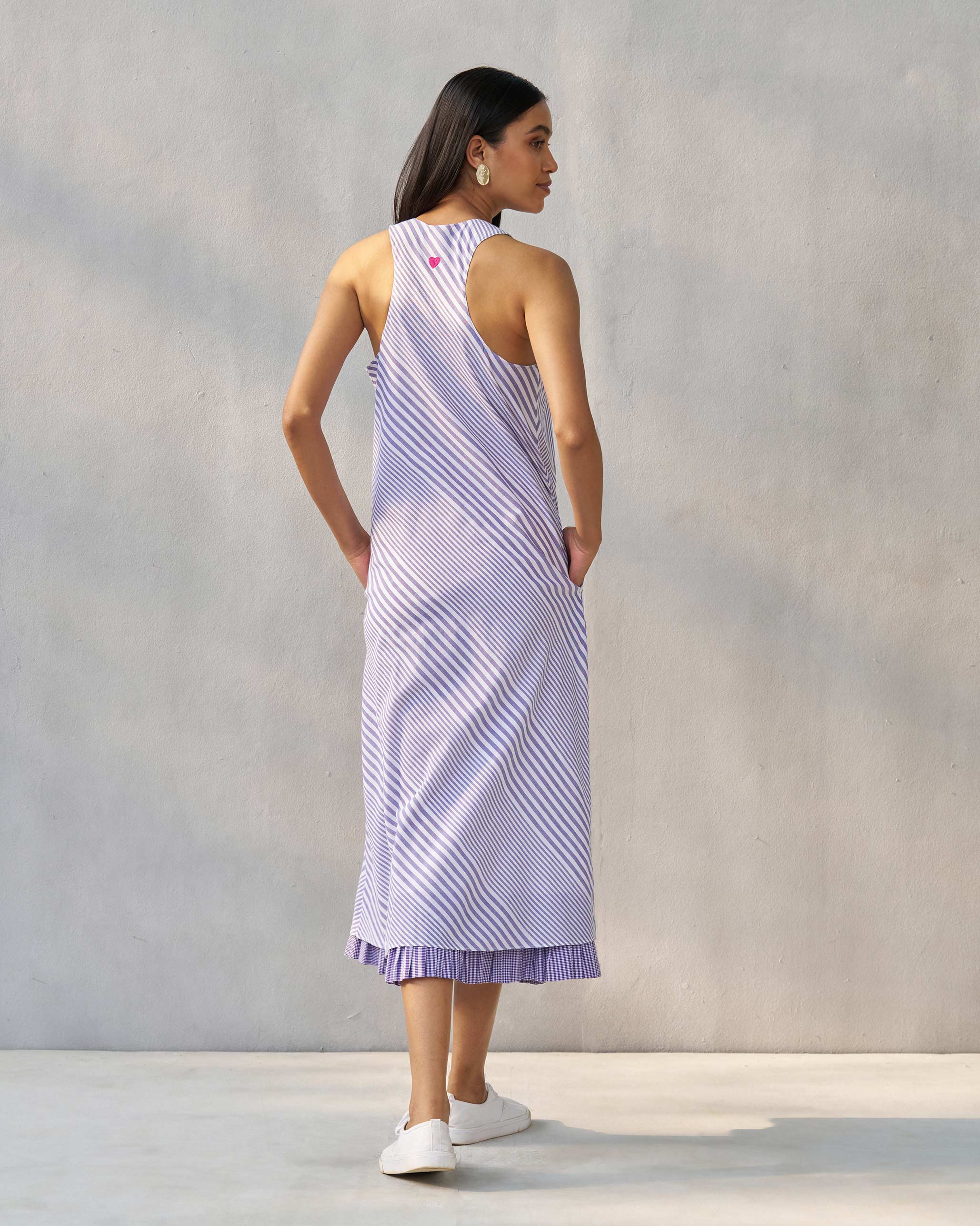 Racerback Sundress - Purple & White