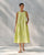 Ruched Back Dress - Lime & Ivory