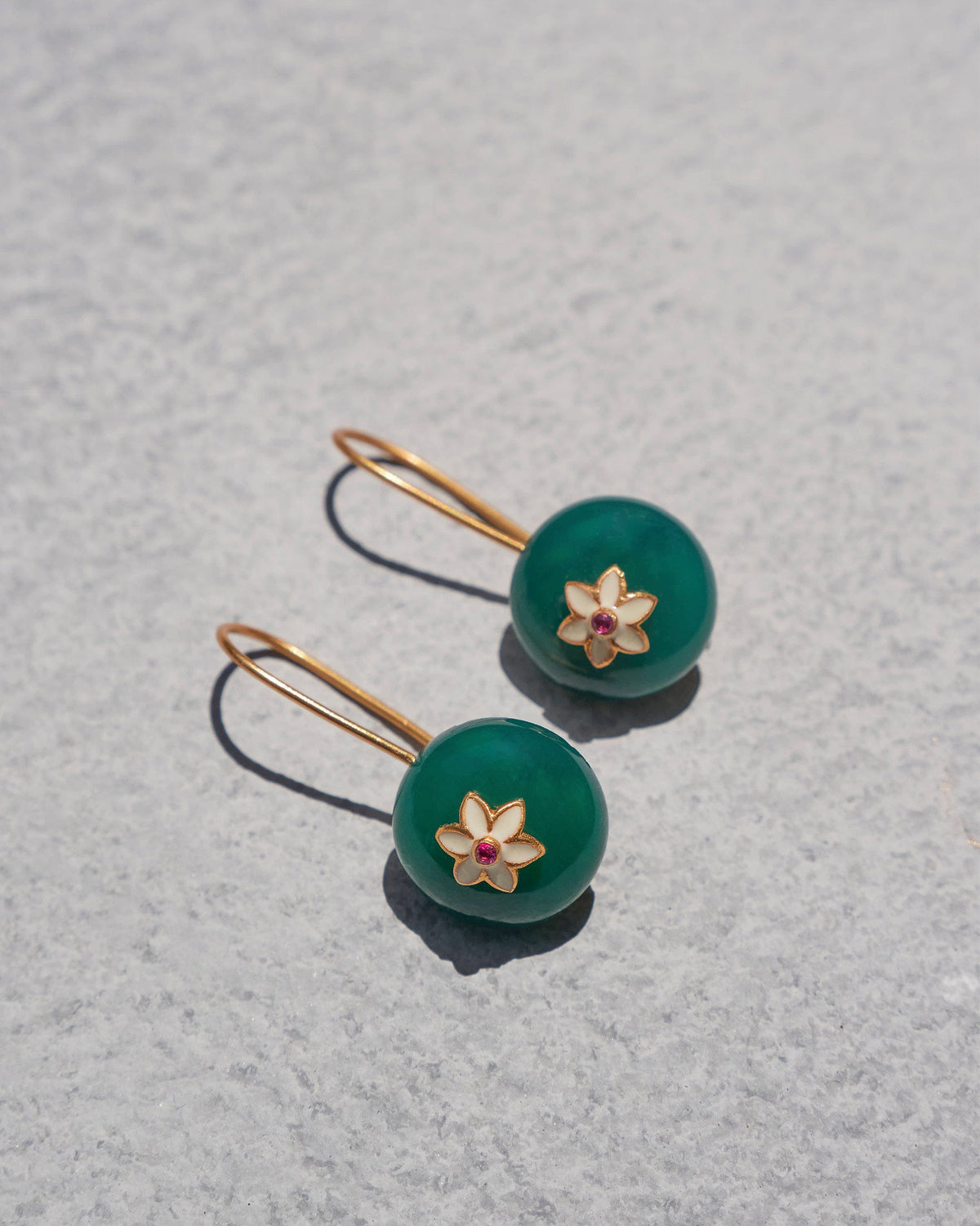 Aurora Onyx Earrings - Green