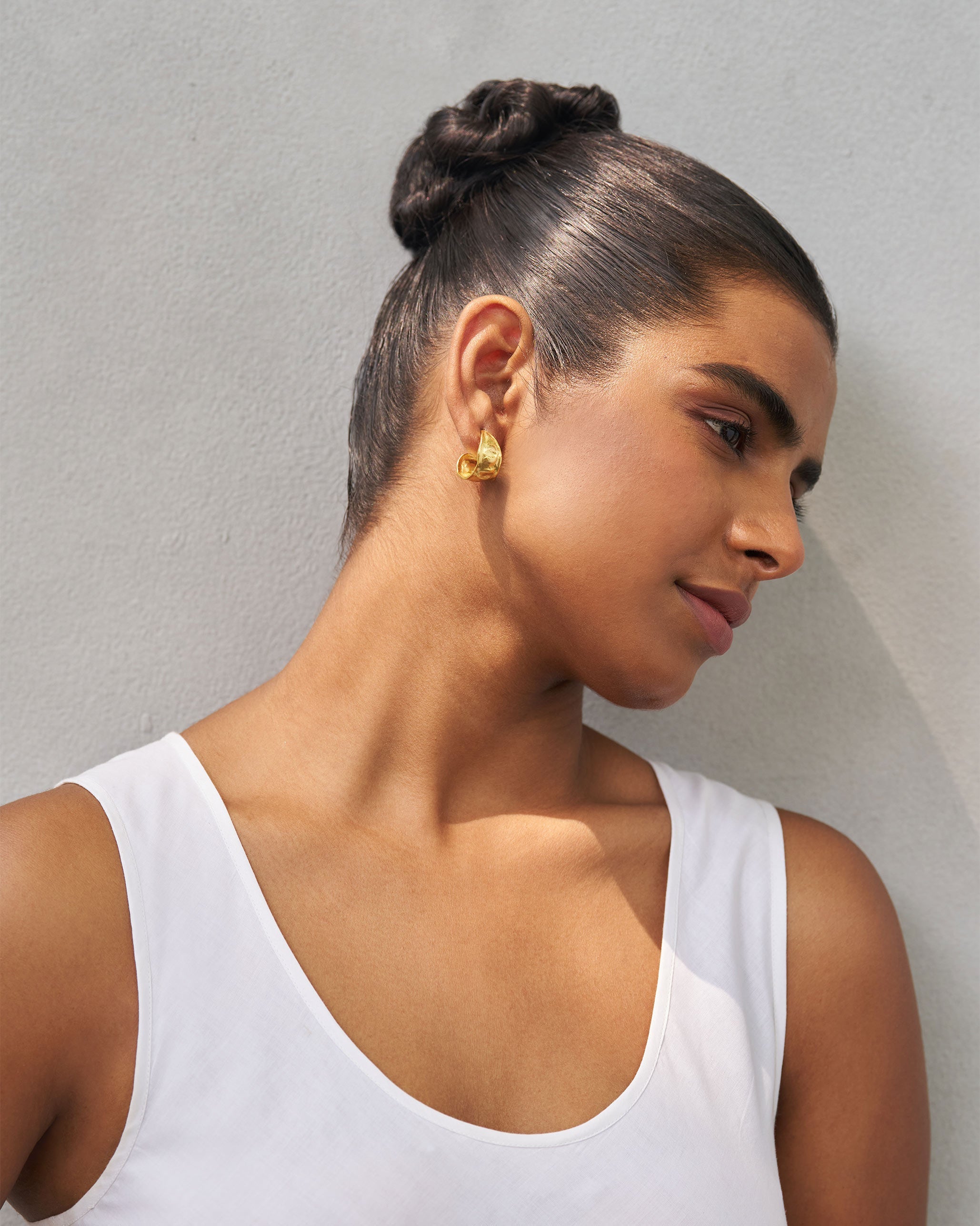 Seed Pod Small Hoops - Gold