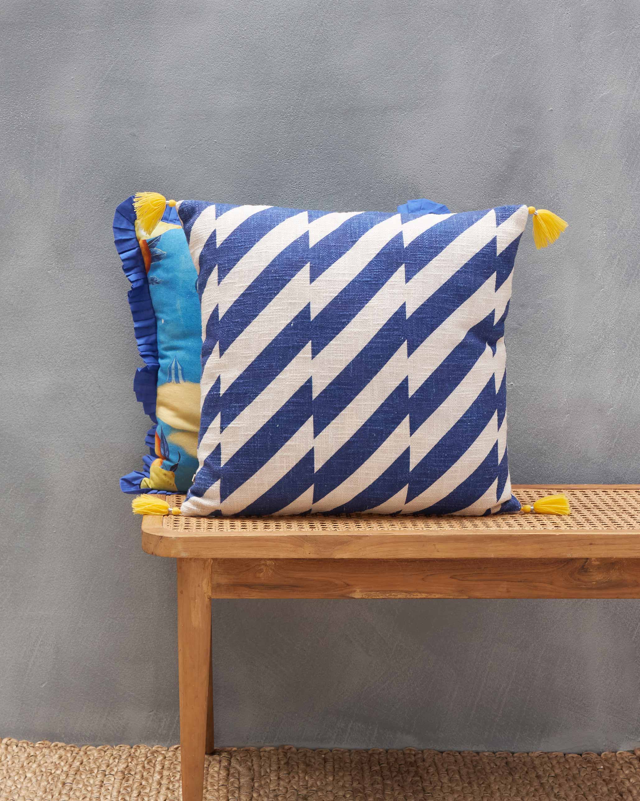 Nizara Pillar Cushion Cover- Indigo