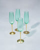 Emerald Champagne Flute - Set of 4