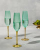 Emerald Champagne Flute - Set of 4