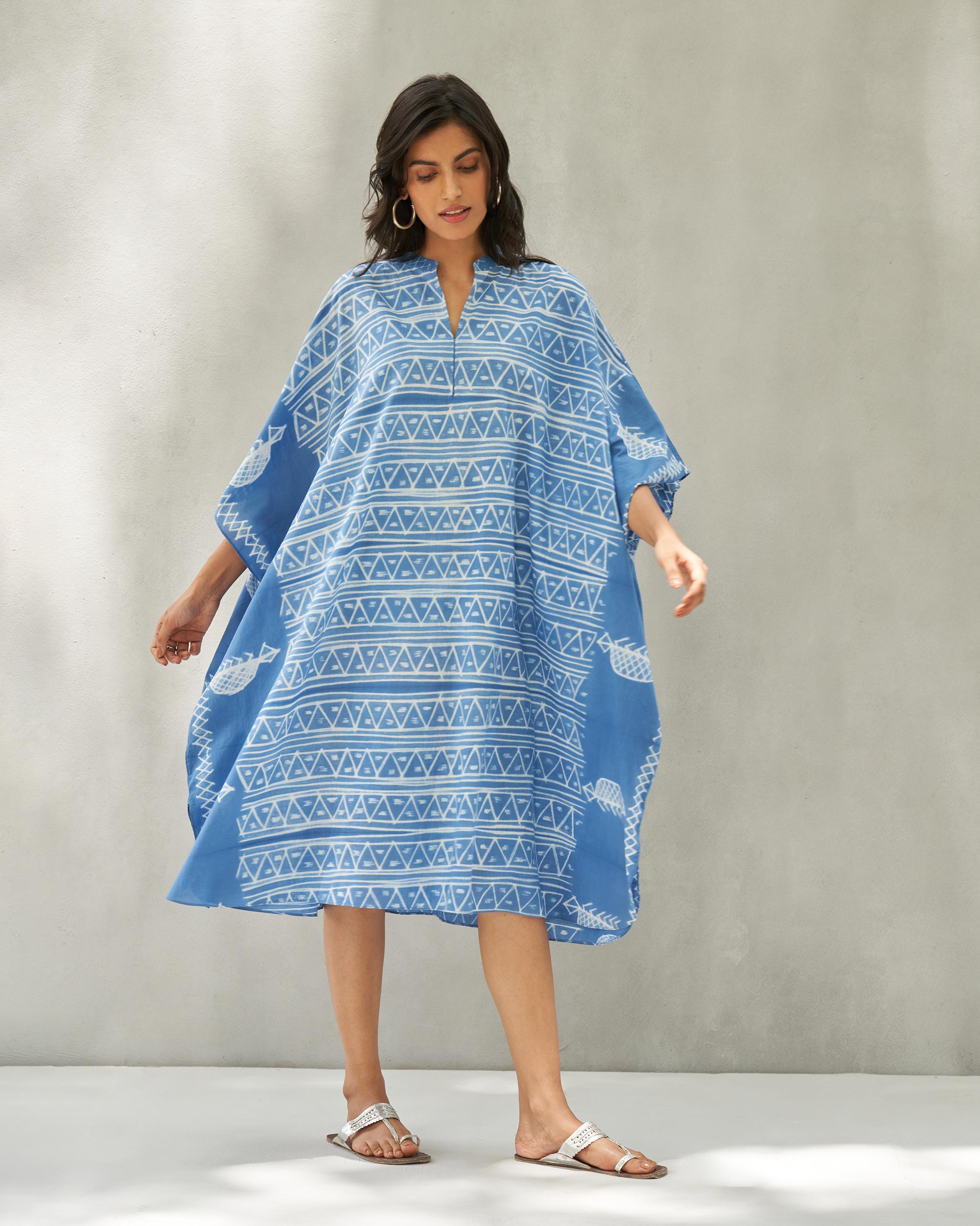 Neoma Collared Kaftan - Blue