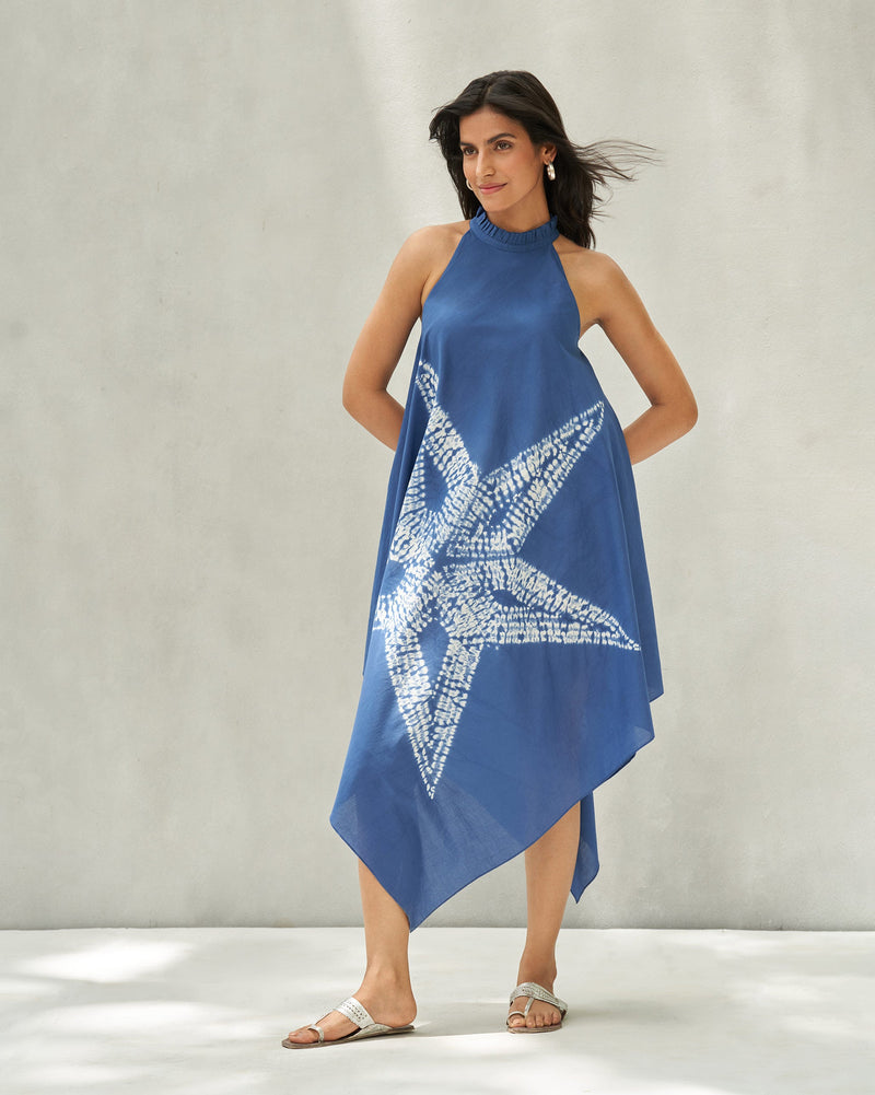 Star Halter Dress - Blue