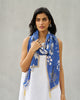 Willow Scarf - Blue & Ivory