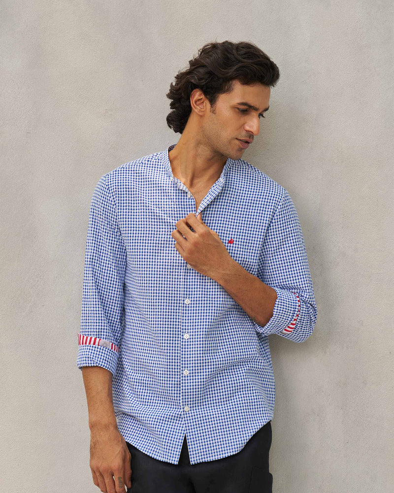 Nawab Shirt - Blue & White