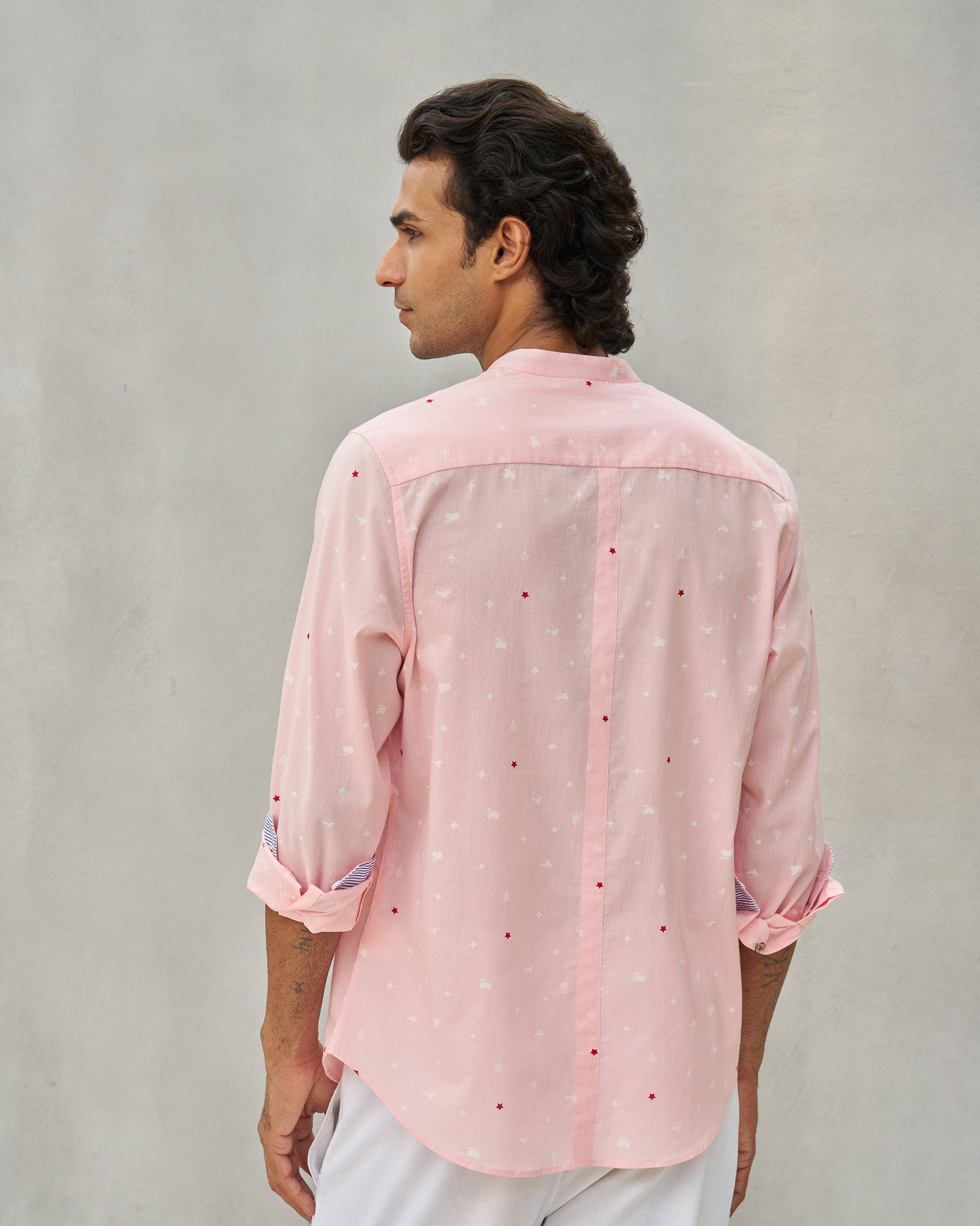 Nawab Shirt - Pink & Ivory