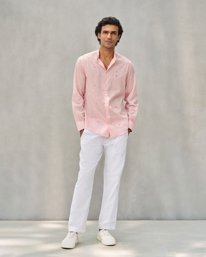 Nawab Shirt - Pink & Ivory