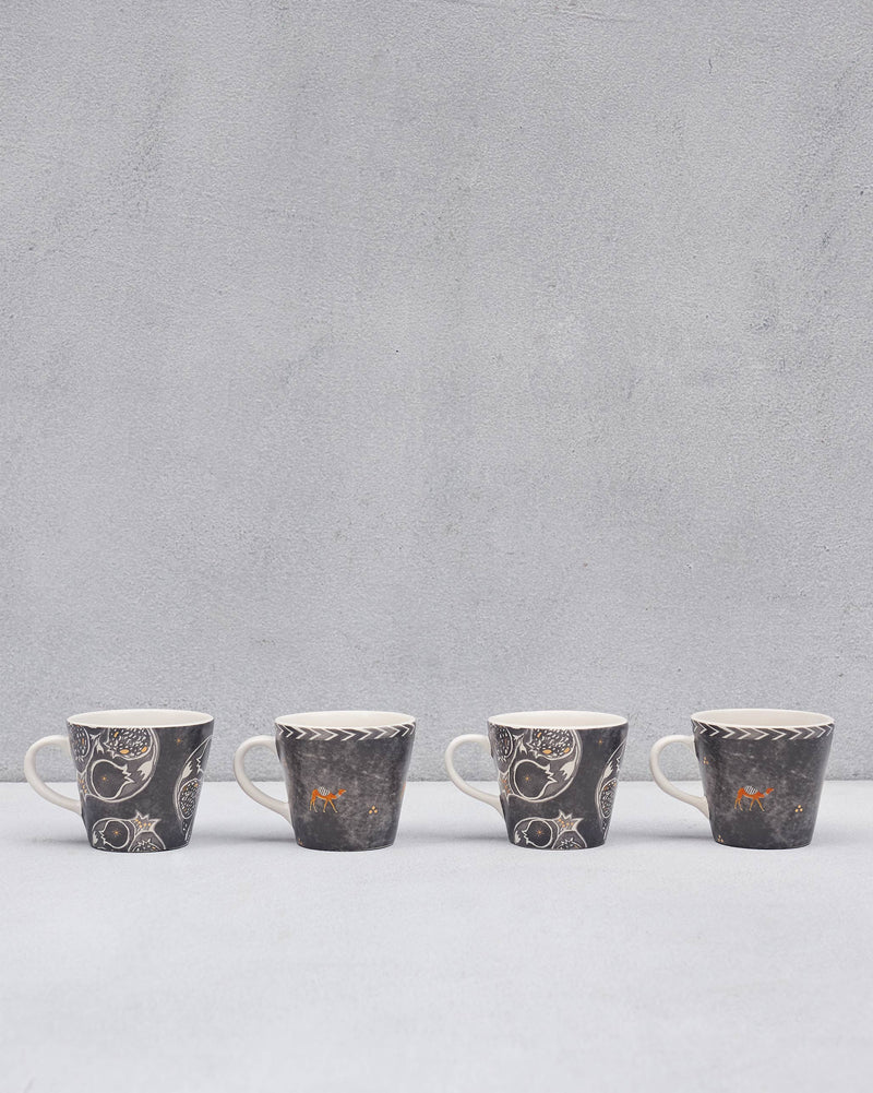 Desert Trail Espresso Mugs - Charcoal - Set of 4