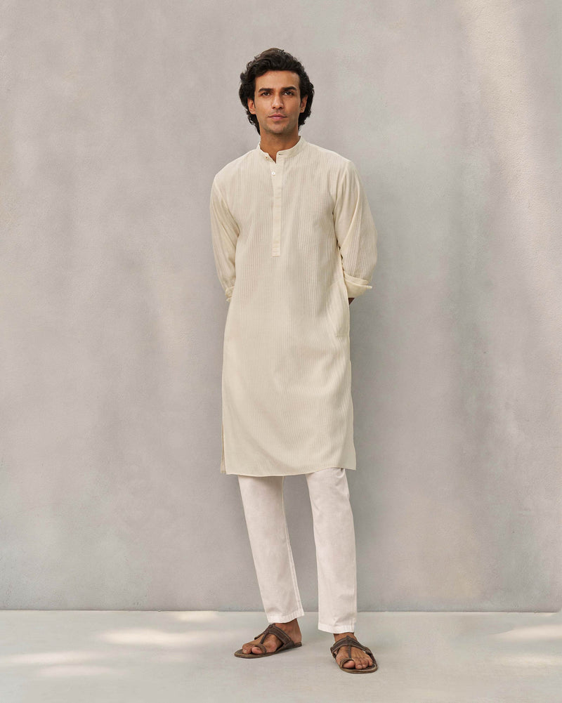 Neckband Kurta - Ivory