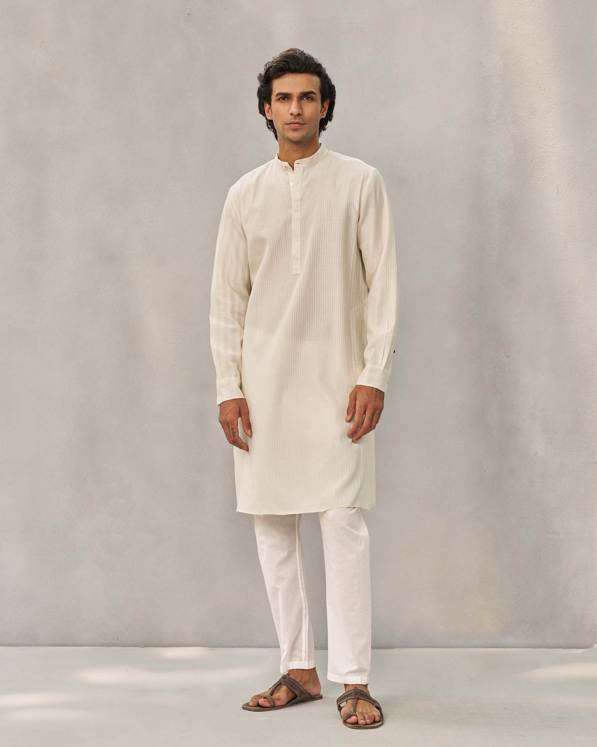 Neckband Kurta - Ivory