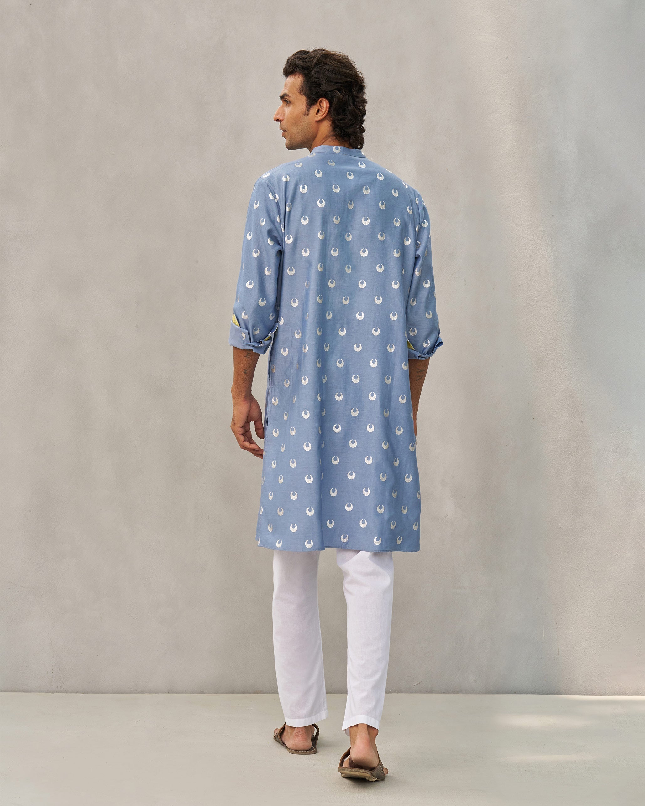 Astral Kurta - Blue & Silver