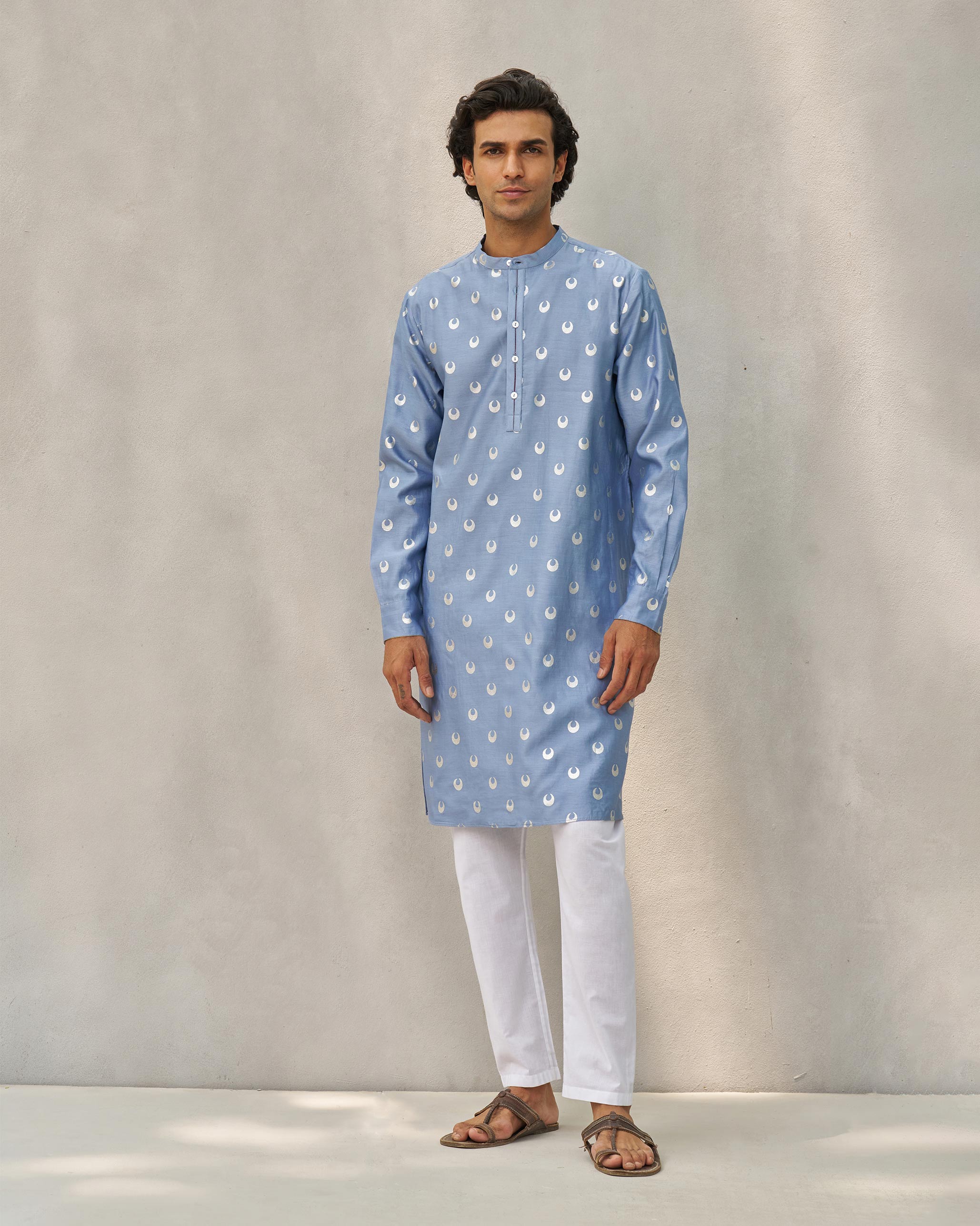 Astral Kurta - Blue & Silver