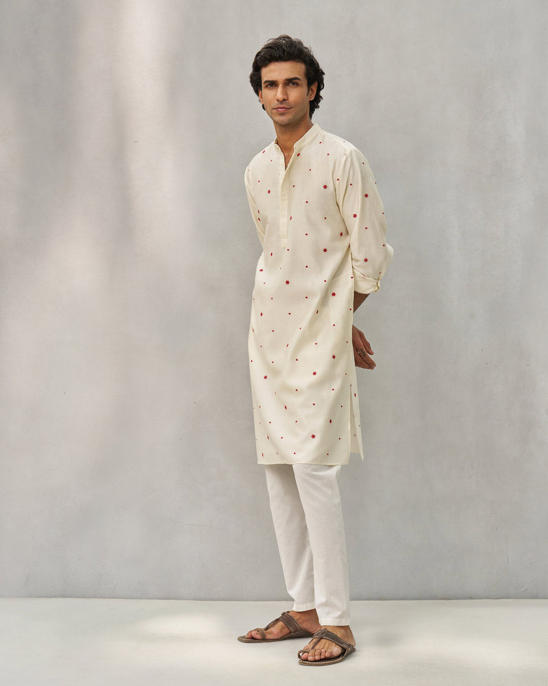 Neckband Kurta - Ivory