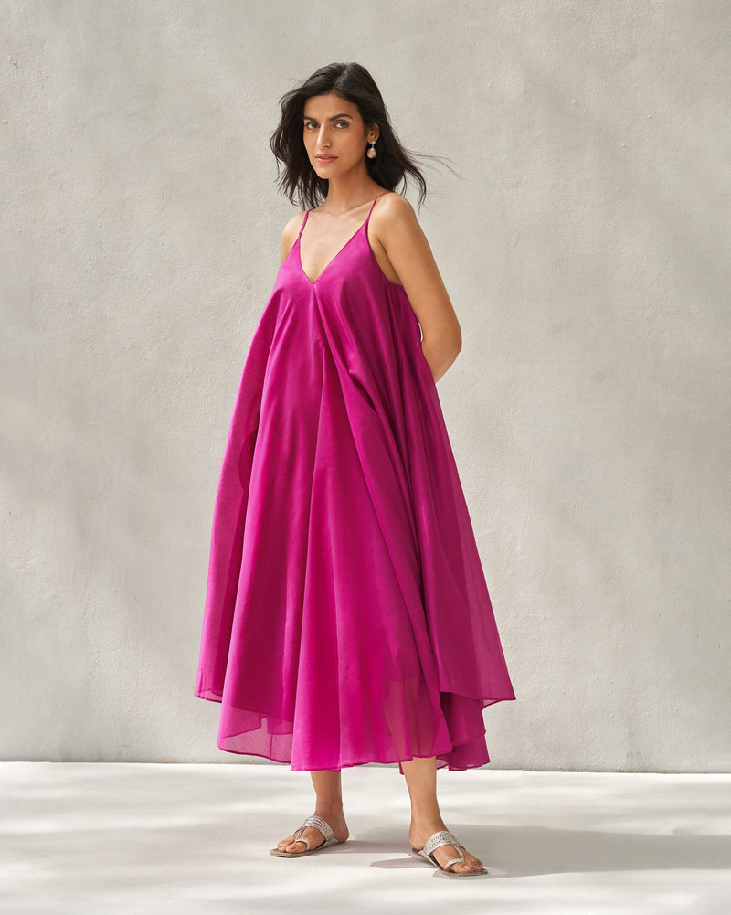 Frieda Back Gusset Dress - Magenta