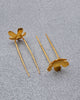 Small Poppy Hairpins - Gold