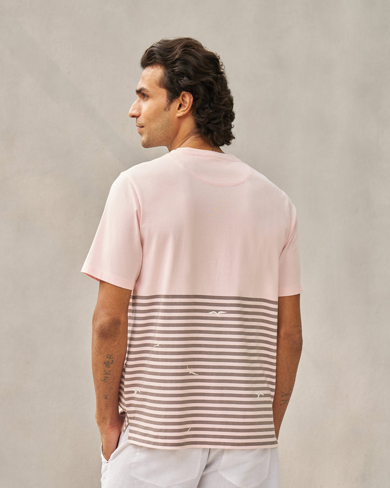 Moroccan Palm T-shirt - Light Pink