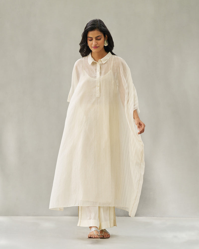 Collared Kaftan - Ivory