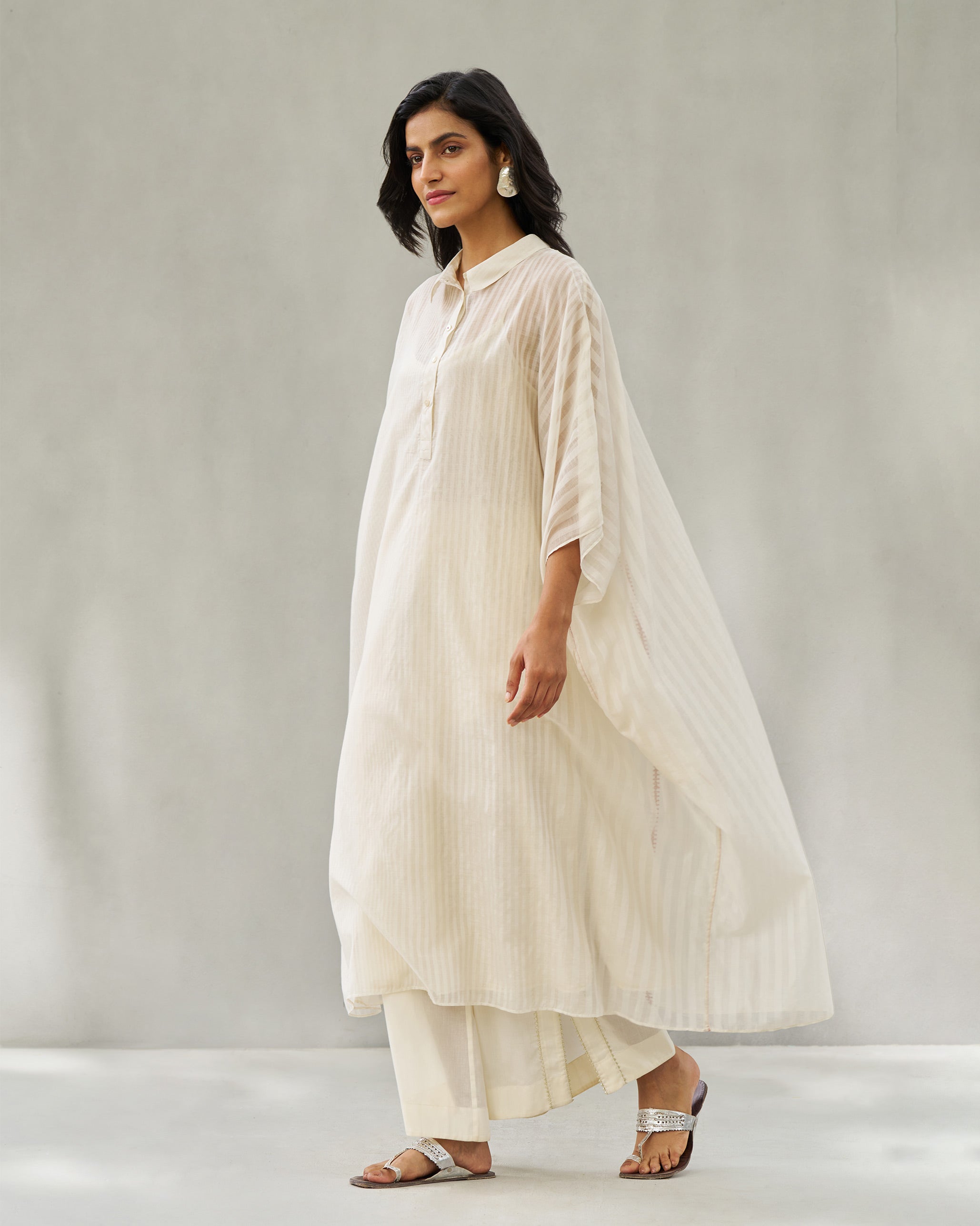 Collared Kaftan - Ivory