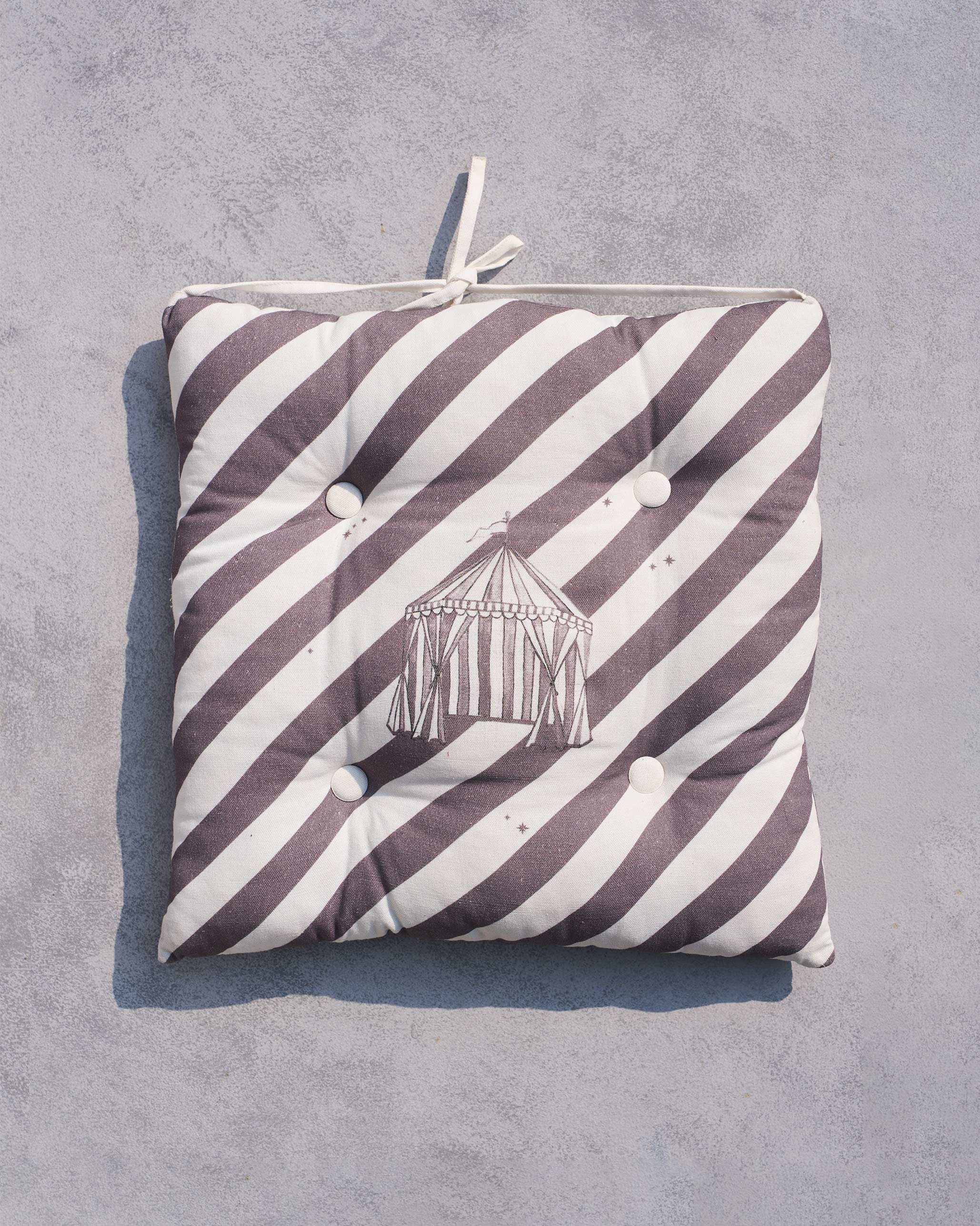 Striped Morocco chair cushion (Charcoal)