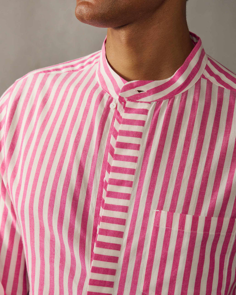 Kent Shirt - Pink & White Stripes