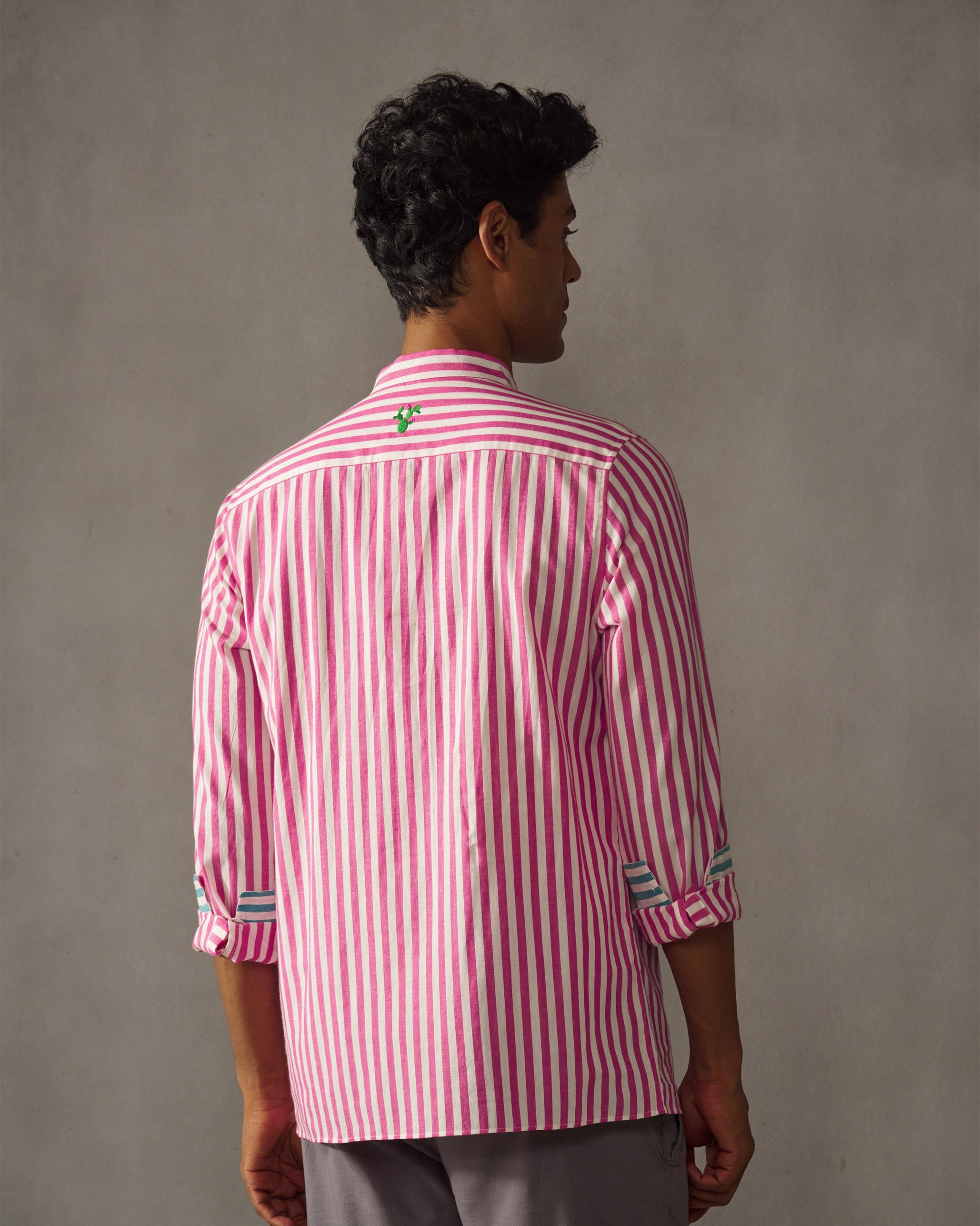 Kent Shirt - Pink & White Stripes