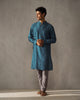 Neckband Kurta - Teal Print