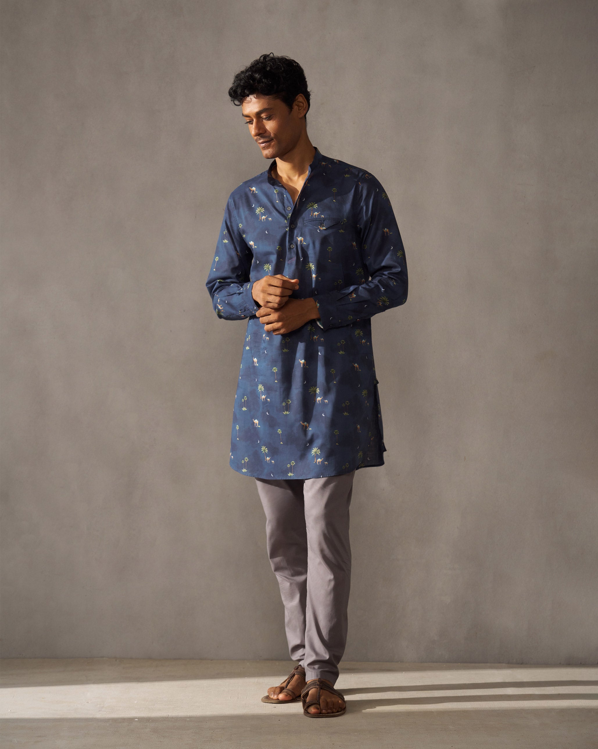 Fort Kurta - Dark Navy Print