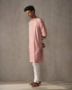 Neckband Kurta - Pink & Silver Embroidered