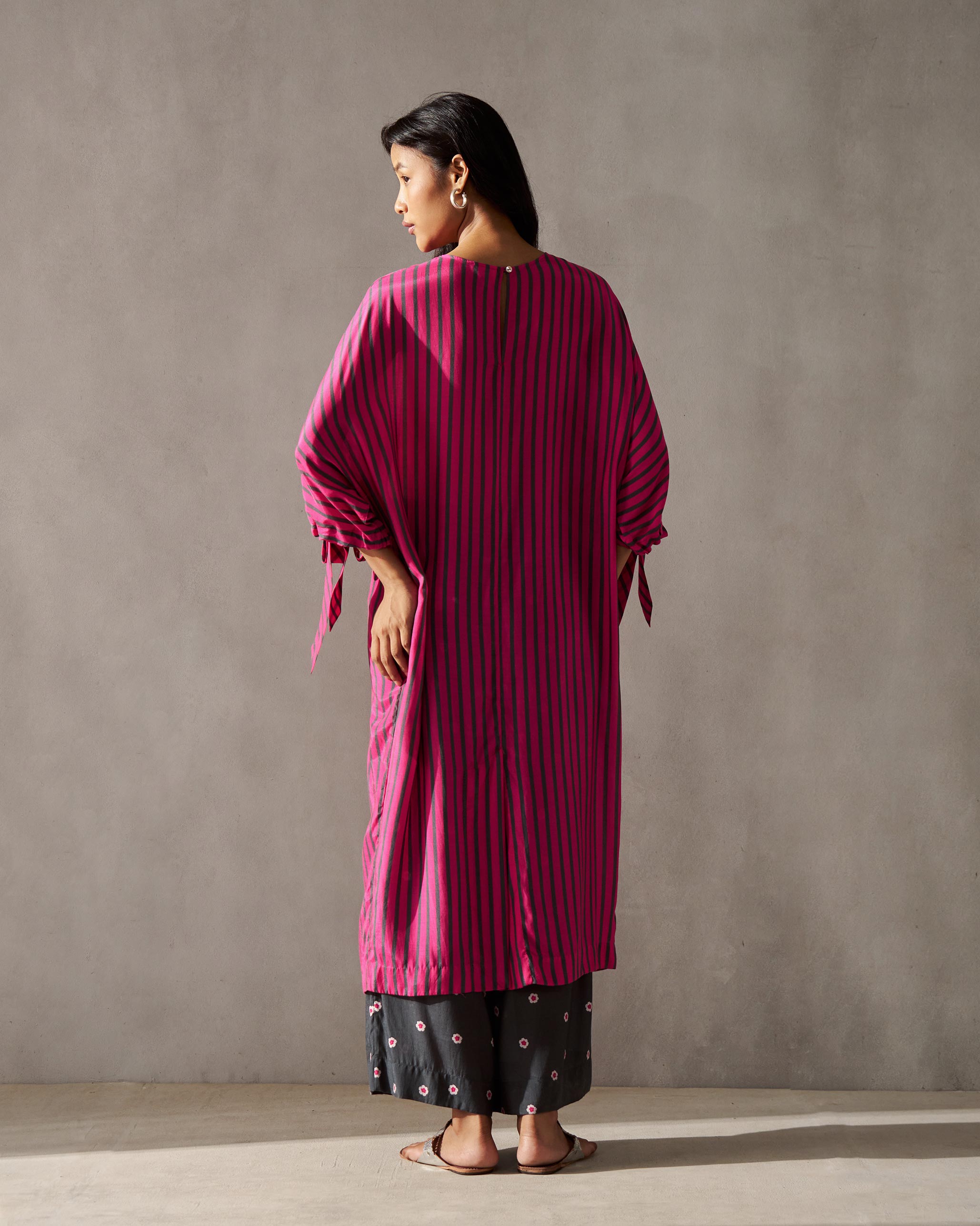 Charisma Kurta - Fuchsia & Grey