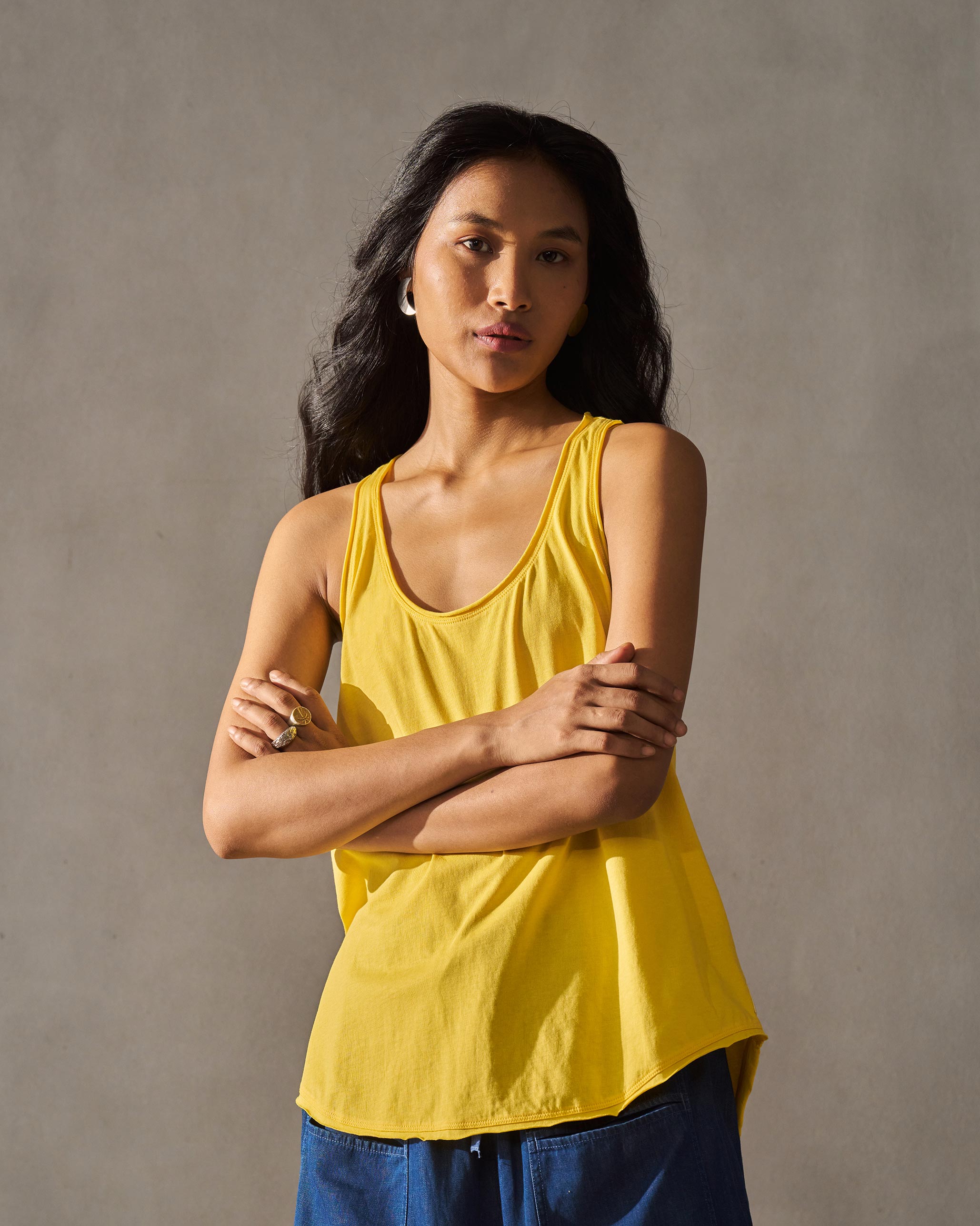 Ukiyo Racerback Top - Yellow