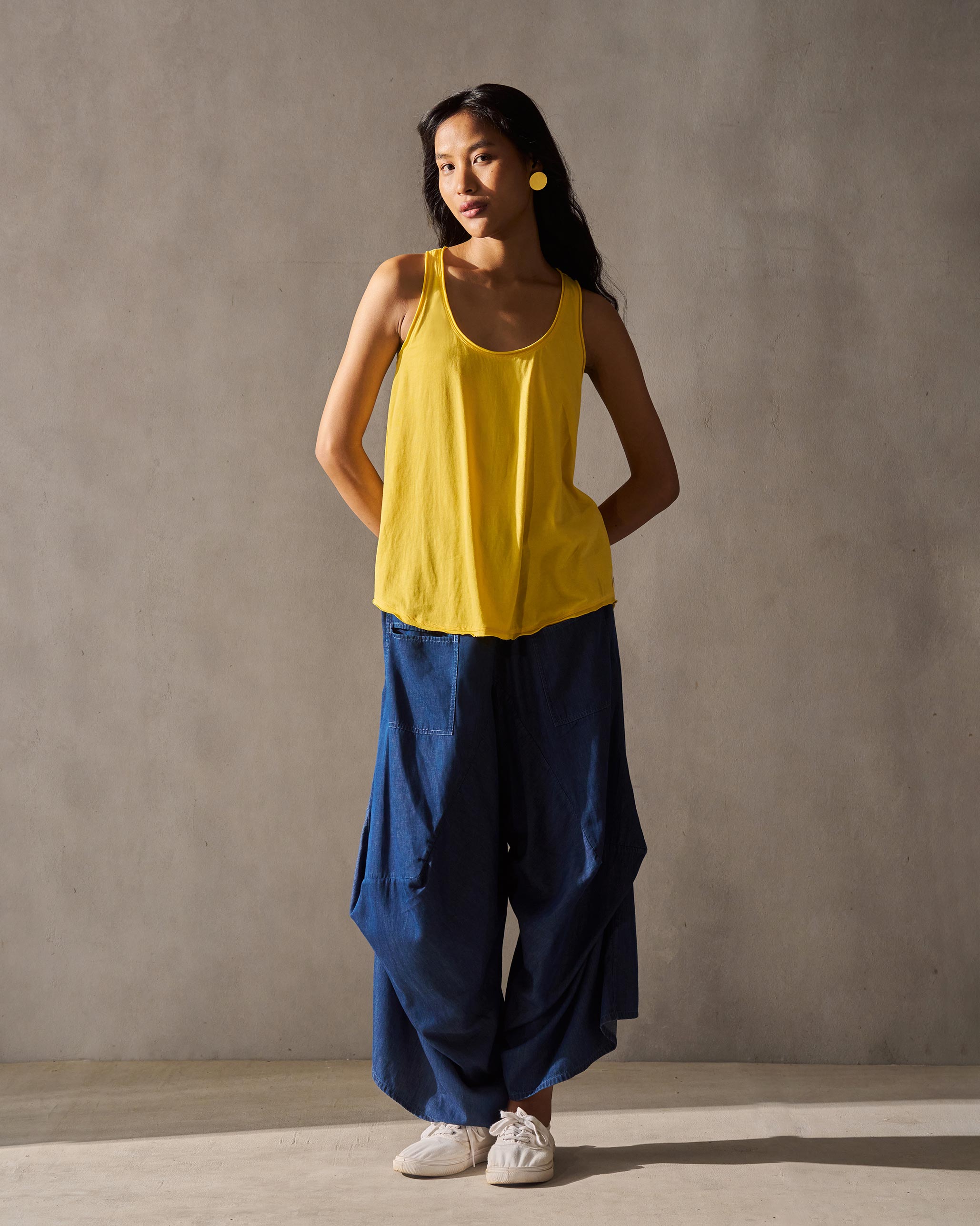 Ukiyo Racerback Top - Yellow