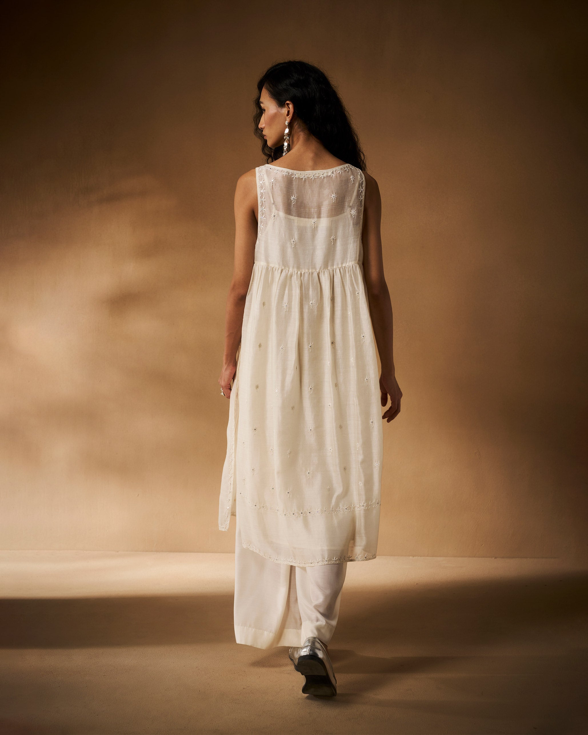 Afra Tunic - Ivory Chikankari