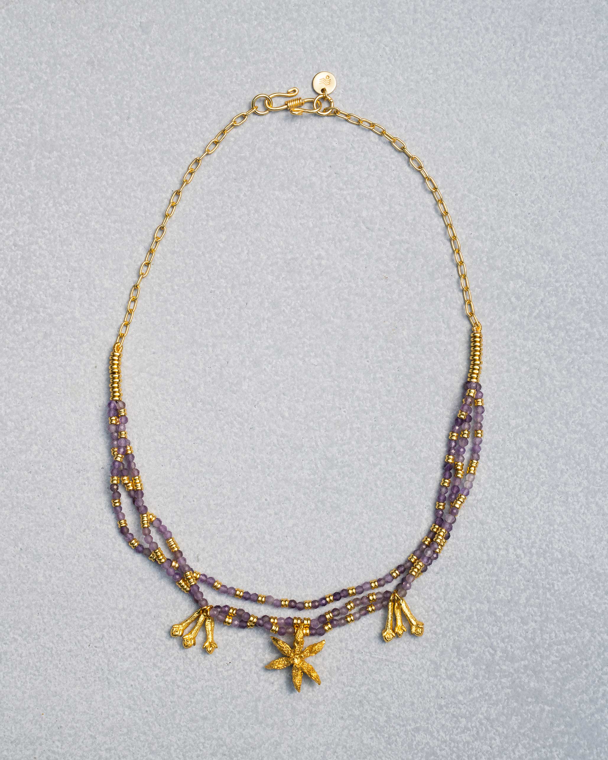 Anise Amethyst Necklace - Gold