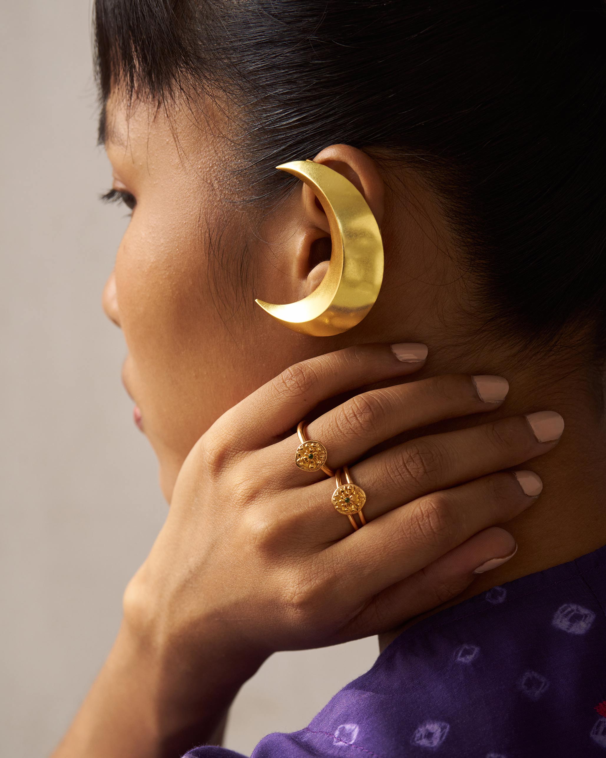 Crescent Ear Cuff - Gold