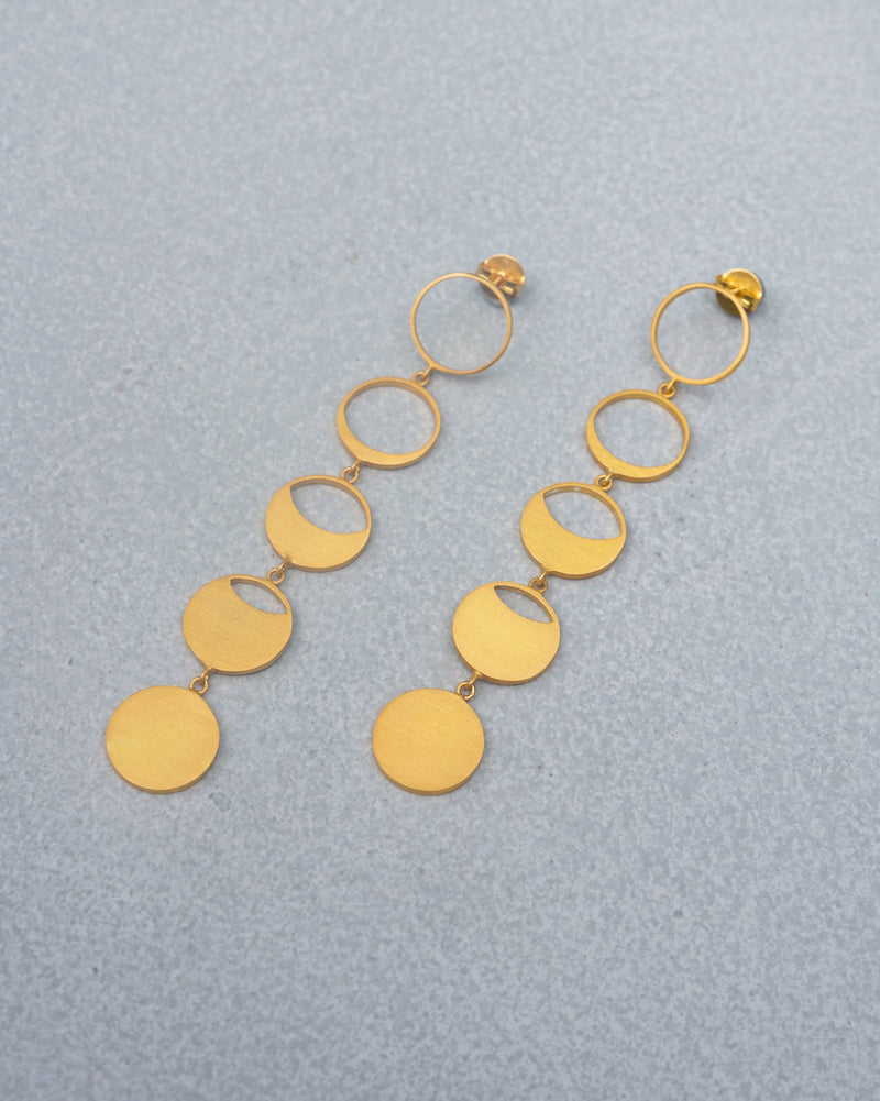 Waxing Moon Danglers - Gold