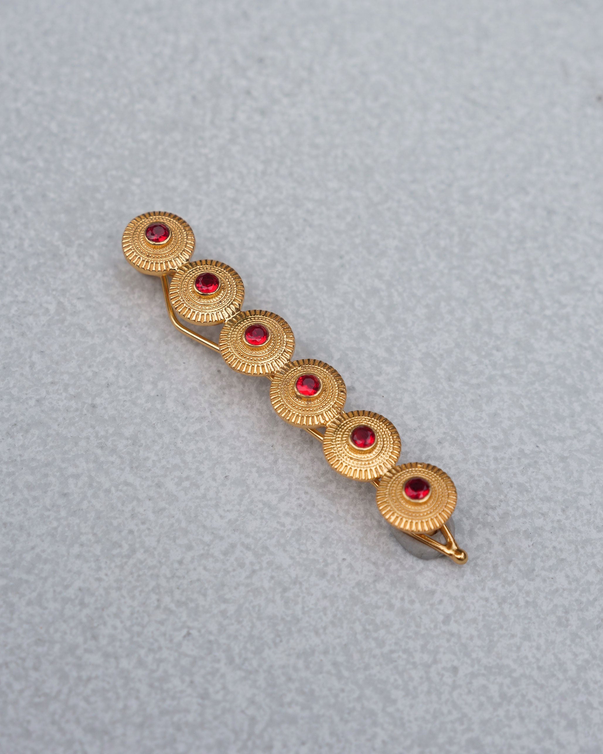 Yoma Hair Pin - Gold & Red