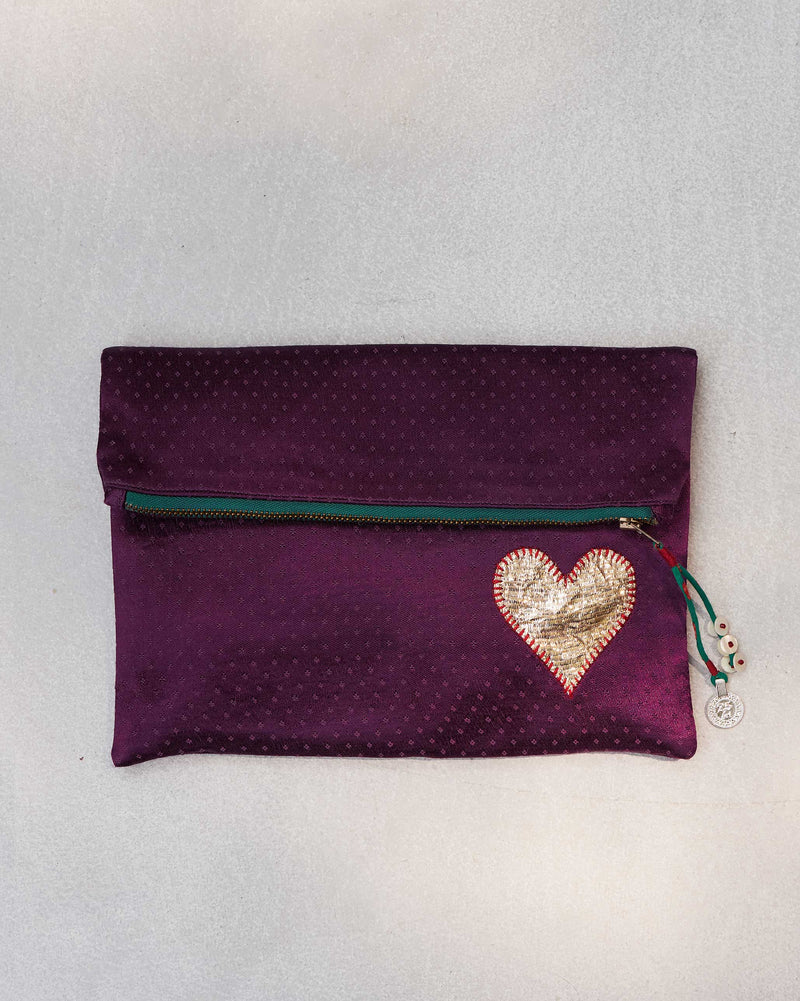 Fold Over Clutch - Purple