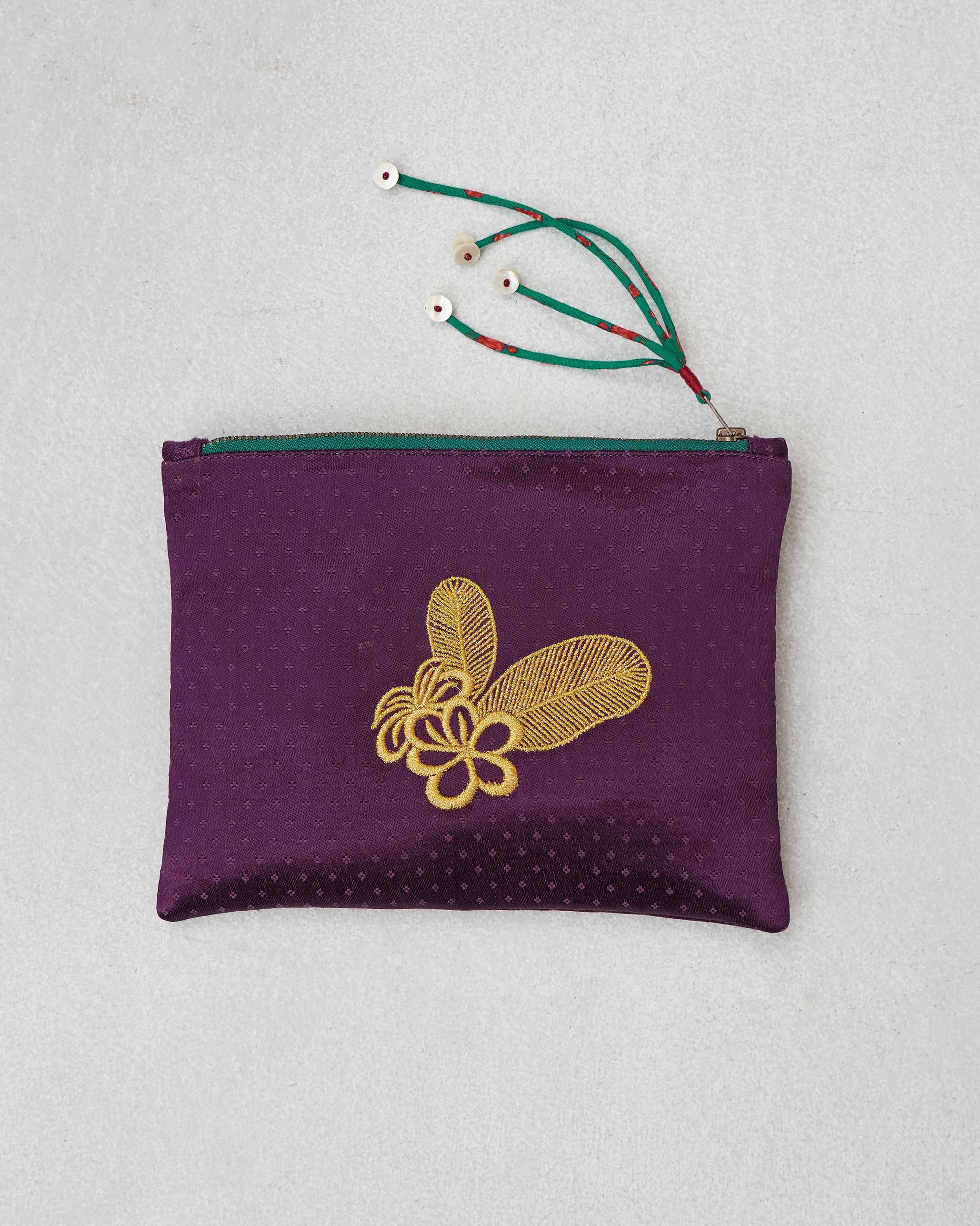 Plumeria Pouch - Purple