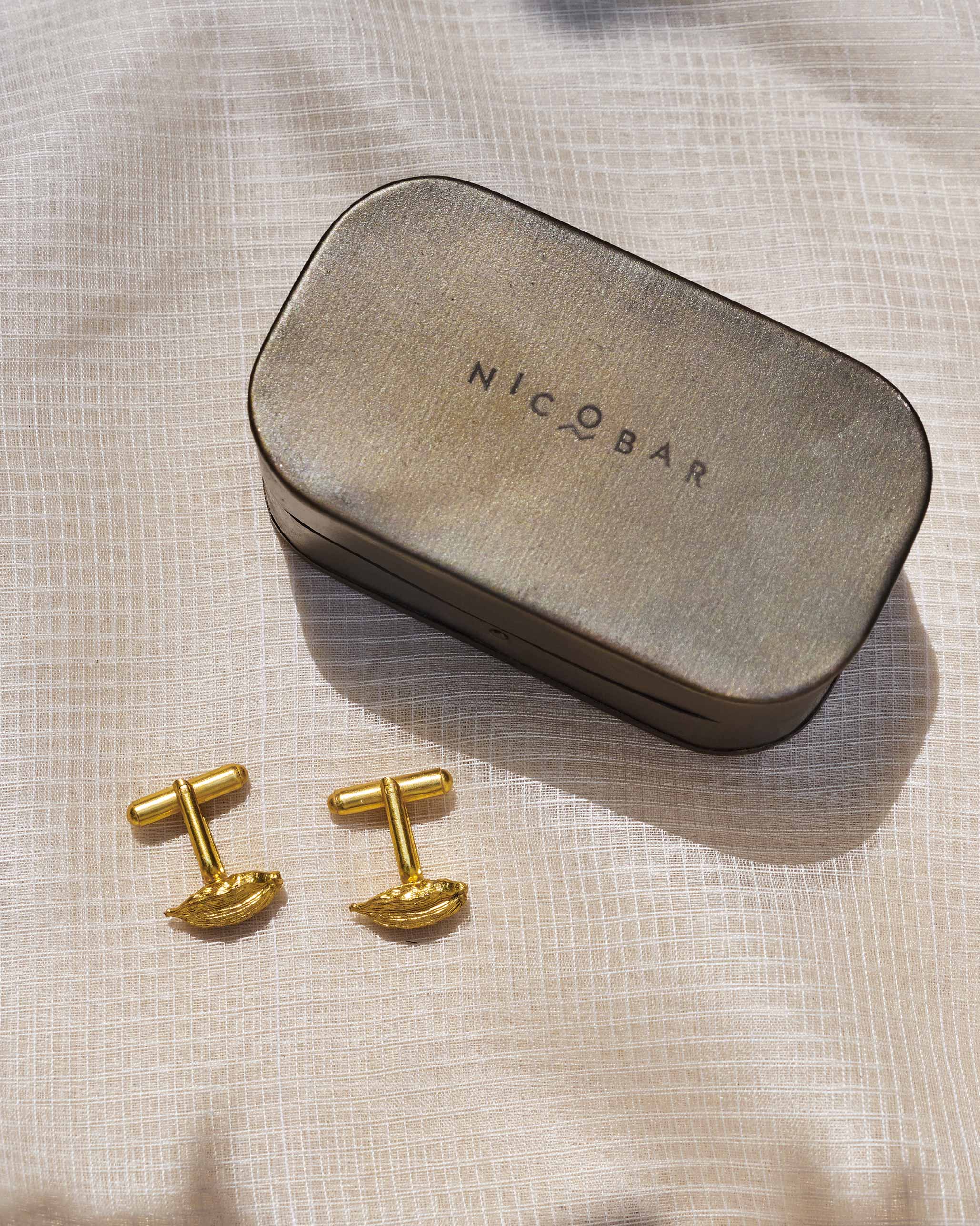 Elaichi Cufflinks - Gold