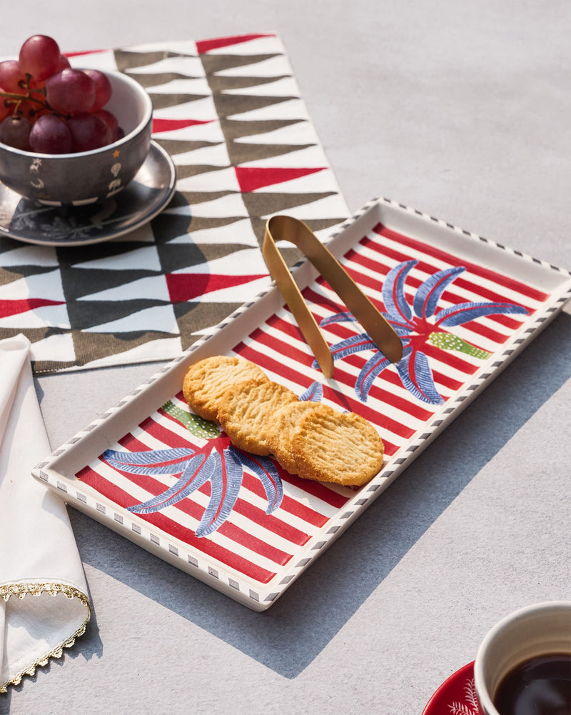 Dancing Palm Cookie Tray with Tong