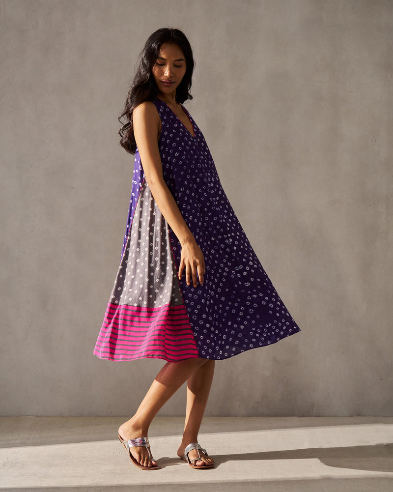 Flow Gusset Dress - Purple