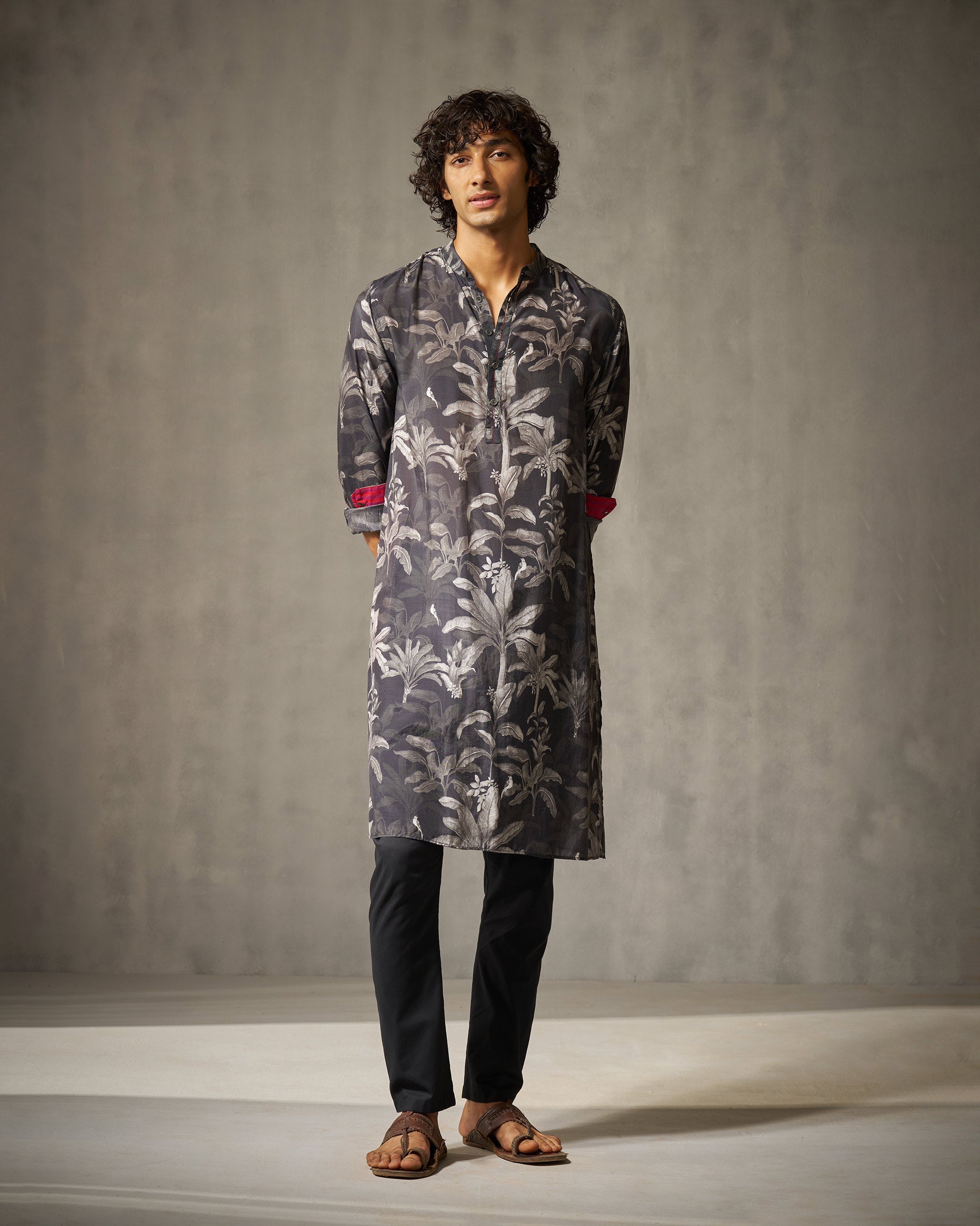 Astral Kurta - Black & Grey Print