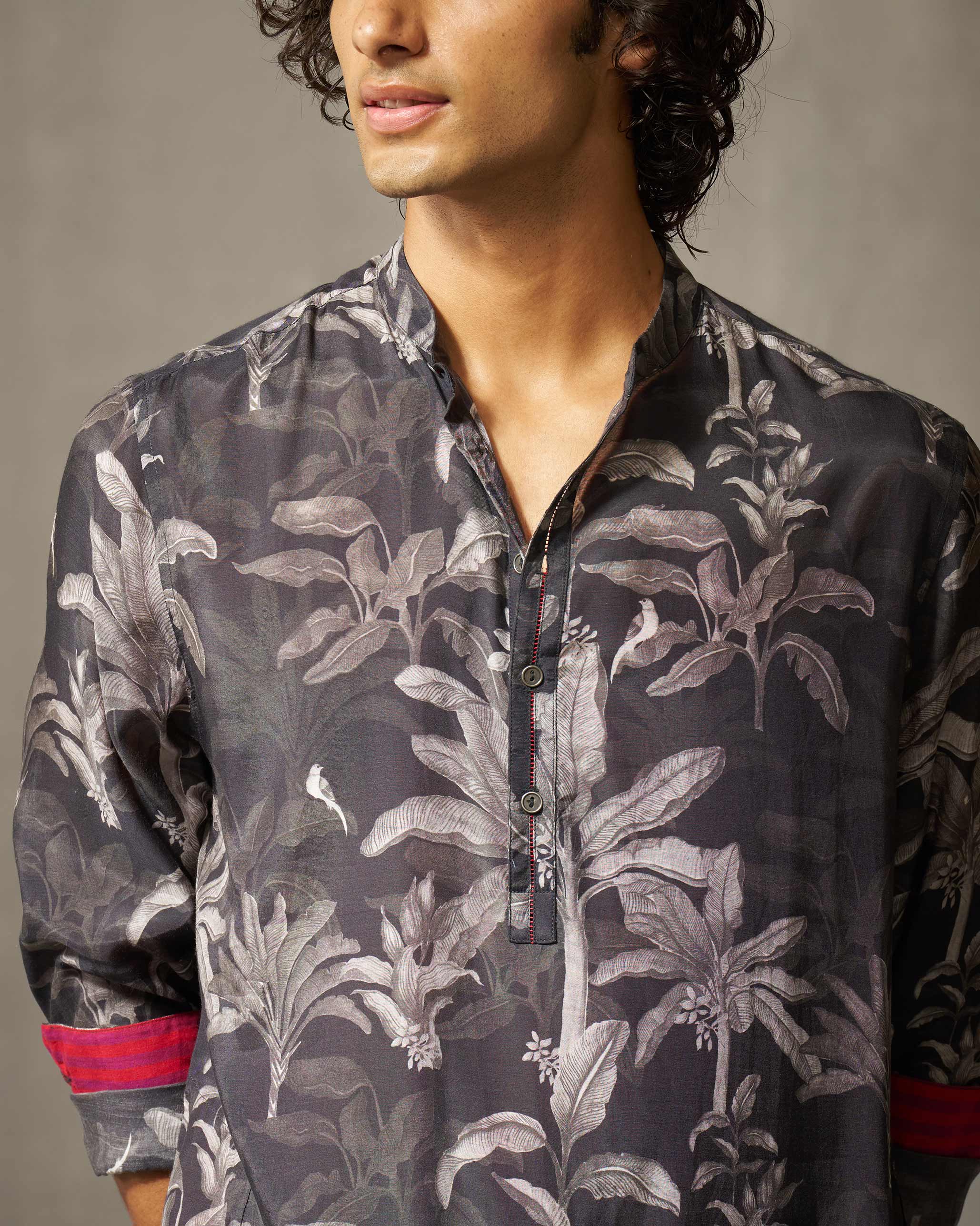 Astral Kurta - Black & Grey Print