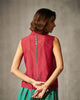 Berber Wrap Top - Red Stripes