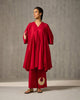 Gusset Long Kurta - Red